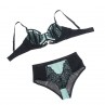 SUBBLIME 955557 CONJUNTO SUJETADOR CON CREMALLERA DE MALLA DE CHAROL VERDE S M