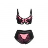 SUBBLIME 955588 CONJUNTO SUJETADOR CON CREMALLERA DE MALLA DE CHAROL ROSA L XL