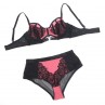 SUBBLIME 955588 CONJUNTO SUJETADOR CON CREMALLERA DE MALLA DE CHAROL ROSA L XL