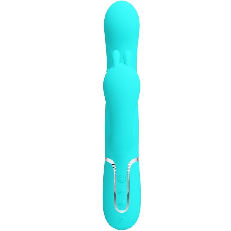 PRETTY LOVE CAMMY TRIPLE VIBRADOR RABBIT MULTIFUNCIaN 4 EN 1 AZUL