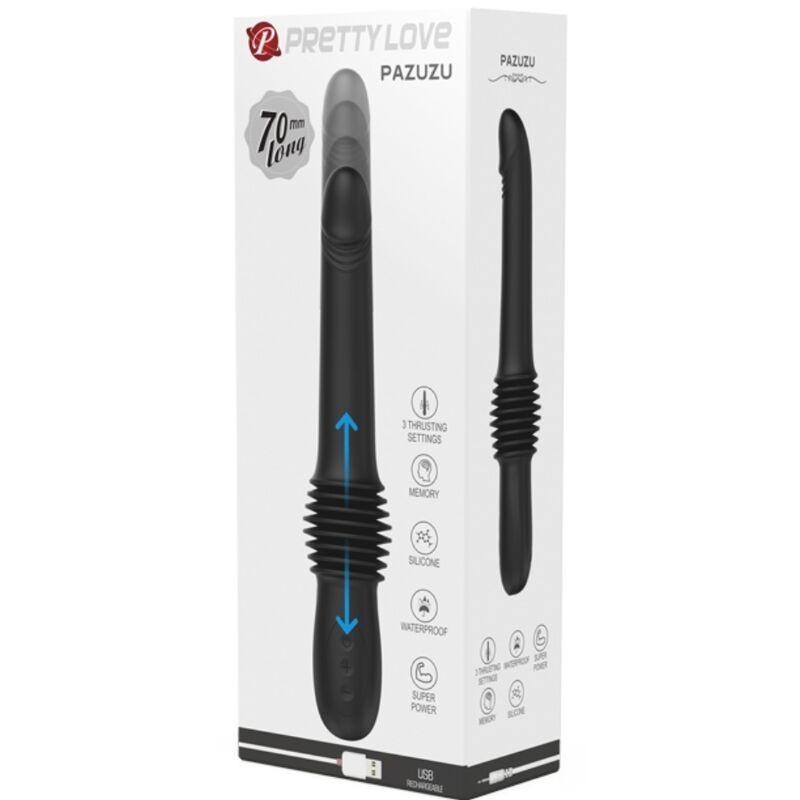PRETTY LOVE PAZUZU VIBRADOR 3 MODOS DE EMPUJE NEGRO