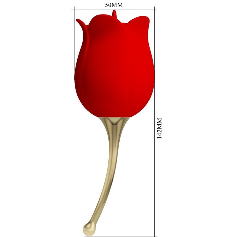 PRETTY LOVE ROSE LOVER ROSA ESTIMULADORA DE CLaTORIS 12 VIBRACIONES ROJO