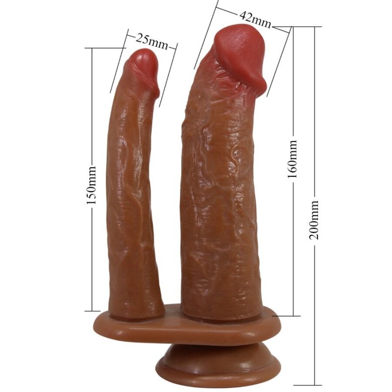 PRETTY LOVE GORAN DOBLE DILDO REALaSTICO NATURAL MULATO