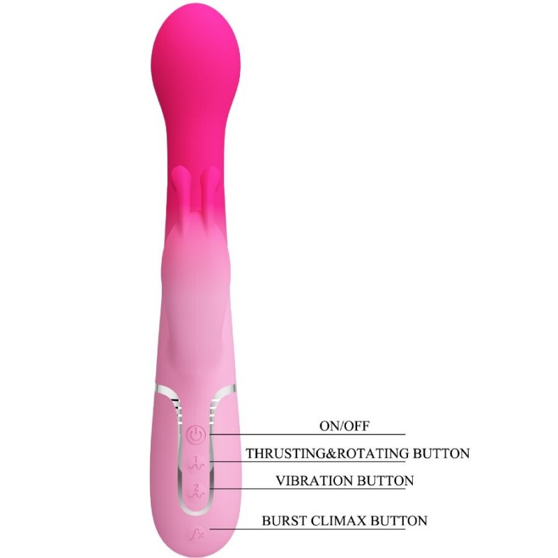 PRETTY LOVE DEJON VIBRADOR RABBIT 3 EN 1 MULTIFUNCIaN ROSA
