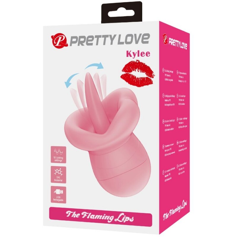 PRETTY LOVE KYLEE LENGUA ESTIMULADORA CLaTORIS 10 VIBRACIONES ROSA NUDE