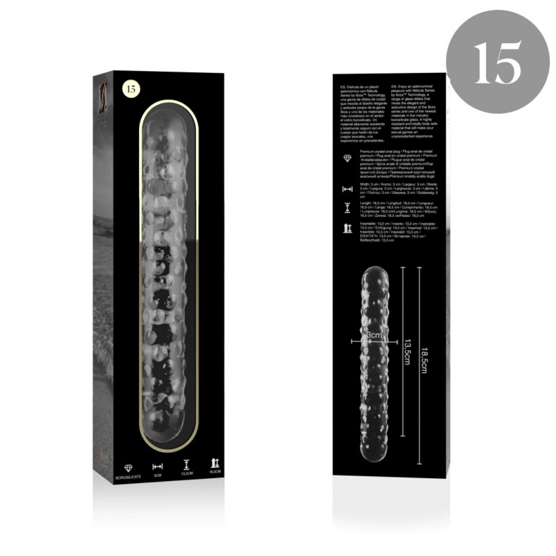 NEBULA SERIES BY IBIZA MODELO 15 DILDO CRISTAL TRANSPARENTE 185 CM O 3 CM