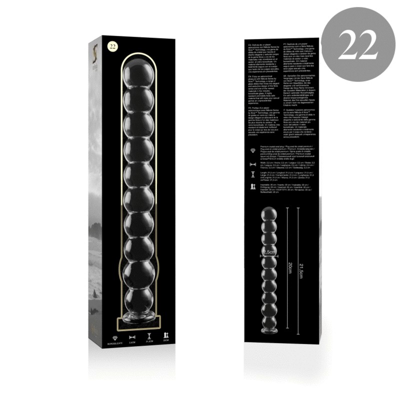 NEBULA SERIES BY IBIZA MODELO 22 DILDO CRISTAL TRANSPARENTE 215 CM O 25 CM