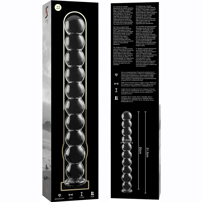 NEBULA SERIES BY IBIZA MODELO 22 DILDO CRISTAL TRANSPARENTE 215 CM O 25 CM
