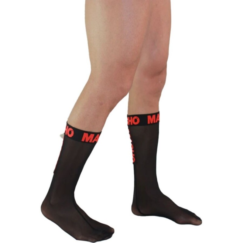 MACHO CALCETINES FINOS NEGRO ROJO TALLA aNICA