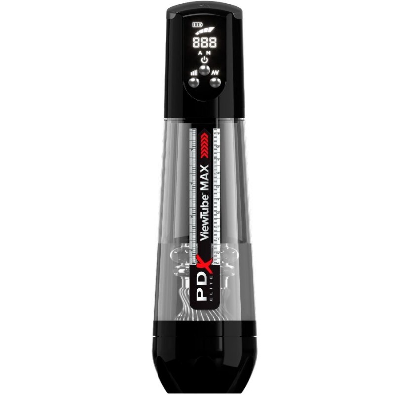 PDX ELITE VIEWTUBE MAX VIEW MASTURNADOR AUTOMaTICO CON SUCCIaN TRANSPARENTE
