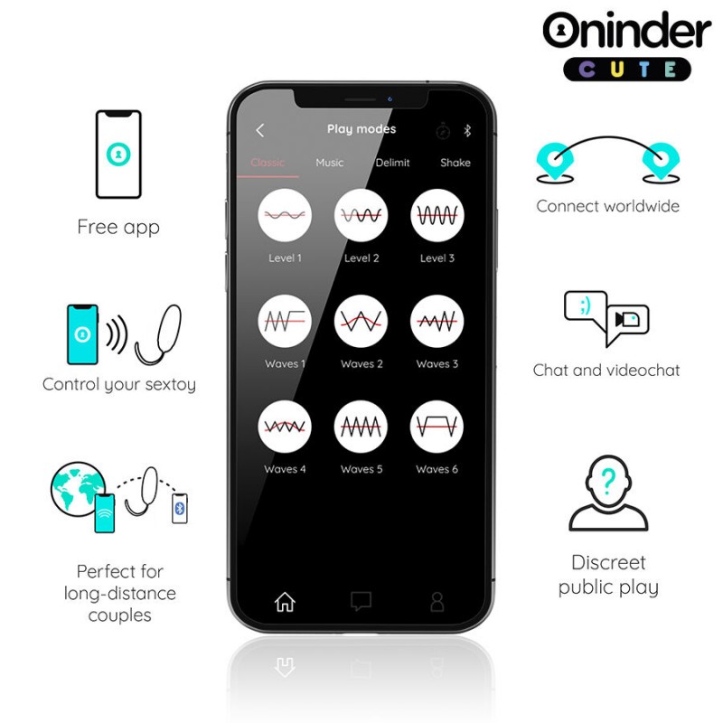 ONINDER CUTE LOVE PLEASURE HUEVO VIBRO GEMAS ROTADORAS SILICONA APP MUNDIAL GRATUITA