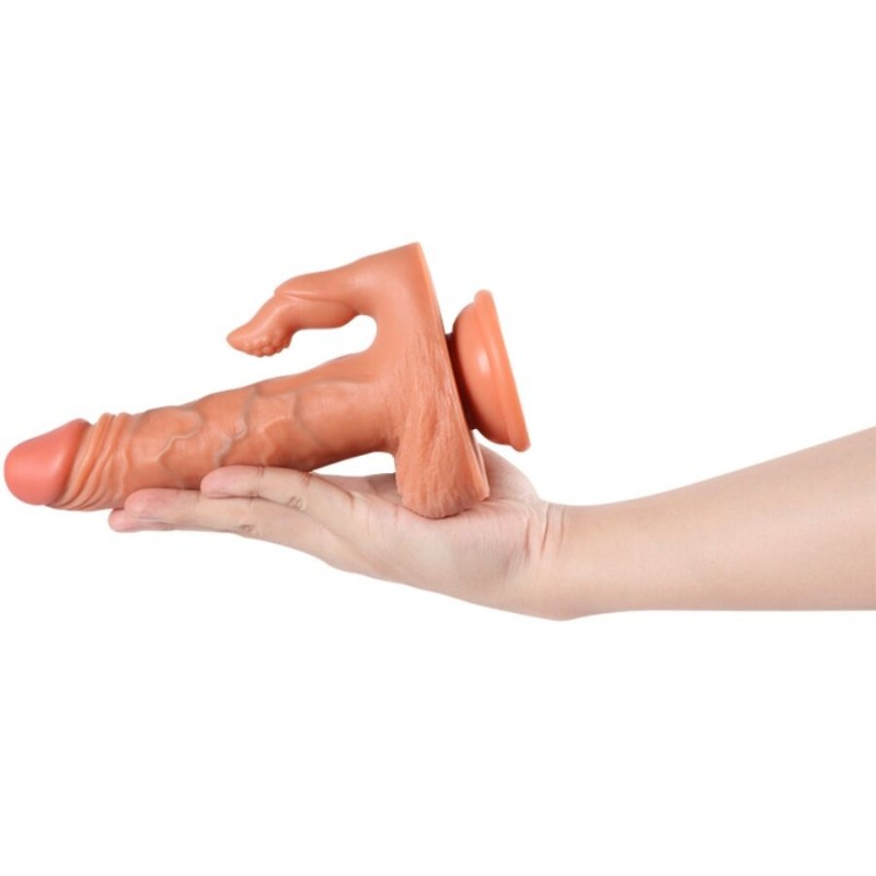 SHEQU JULIAN DILDO Y ESTIMULADOR DE CLaTORIS CON VIBRACIaN Y CONTROL REMOTO 16 CM