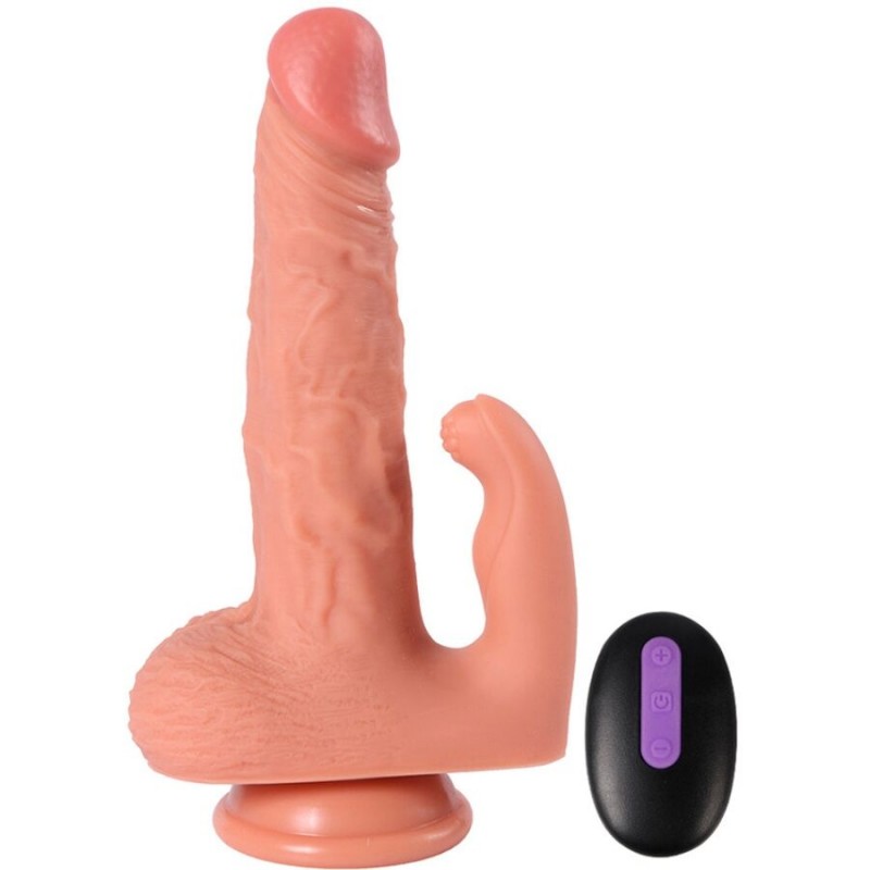 SHEQU HAYDEN DILDO Y ESTIMULADOR DE CLaTORIS CON VIBRACIaN Y CONTROL REMOTO 16 CM