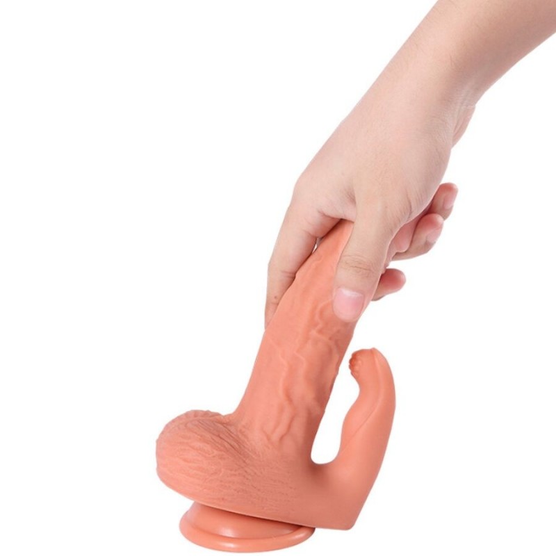 SHEQU HAYDEN DILDO Y ESTIMULADOR DE CLaTORIS CON VIBRACIaN Y CONTROL REMOTO 16 CM