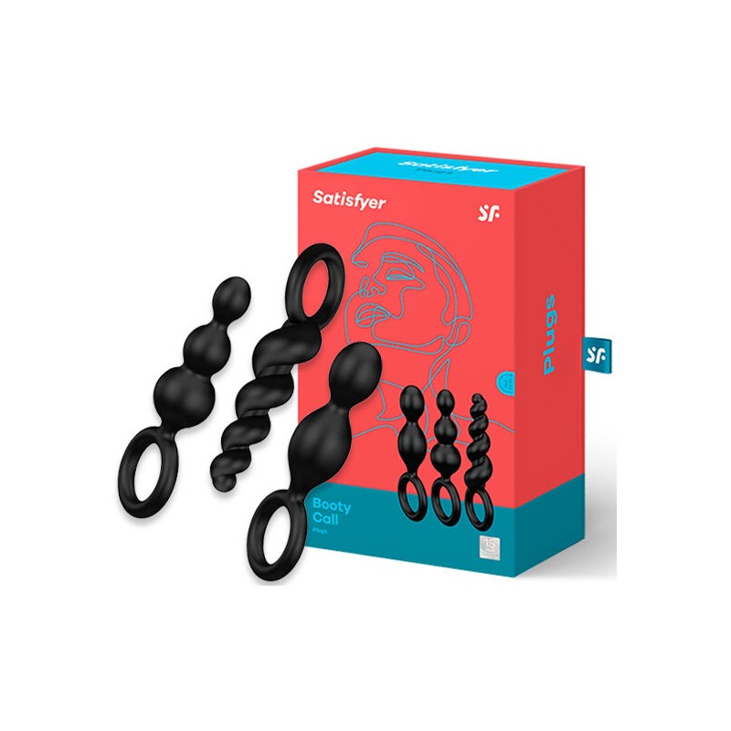 SATISFYER ANAL PLUGS SET 3 PCS NEGRO
