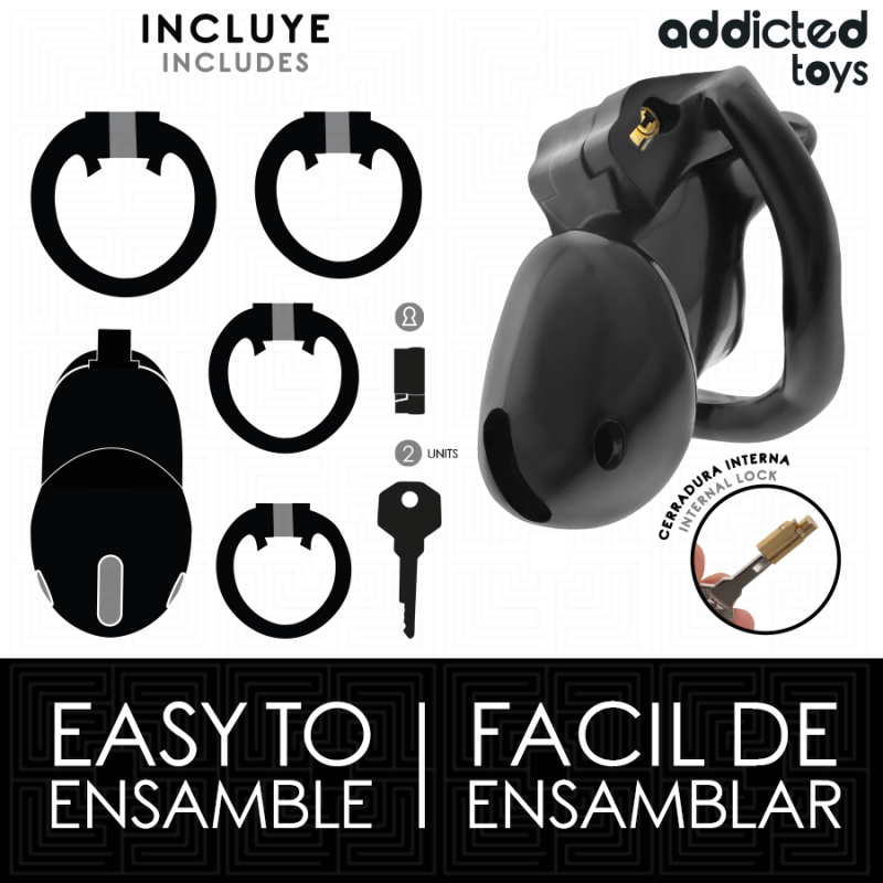 ADDICTED TOYS LOCKED MINDNIGHT CELL JAULA PARA PENE TALLA S 48 CM