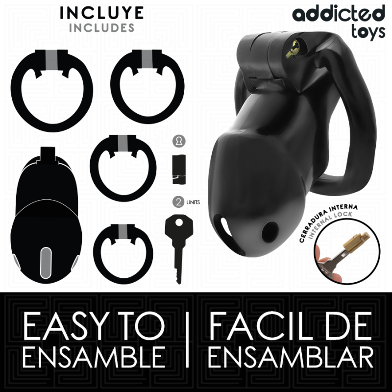 ADDICTED TOYS LOCKED MINDNIGHT CELL JAULA PARA PENE 42 CM TALLA M