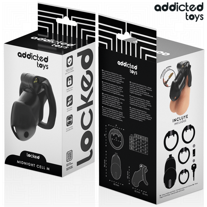 ADDICTED TOYS LOCKED MINDNIGHT CELL JAULA PARA PENE 42 CM TALLA M