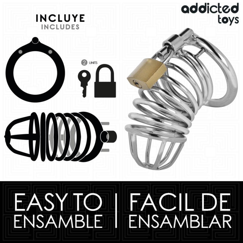ADDICTED TOYS LOCKED IRON CELL JAULA PARA PENE DE METAL 4 CM TALLA S