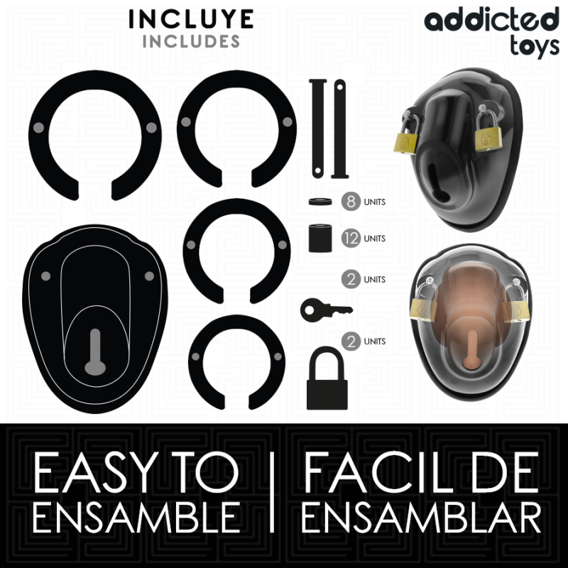 ADDICTED TOYS LOCKED KEYLESS RESTRAINT JAULA PARA PENE 115 CM