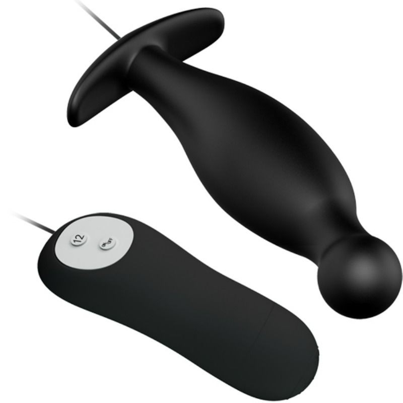PRETTY LOVE PLUG ANAL SILICONA 12 MODOS VIBRACIaN NEGRO