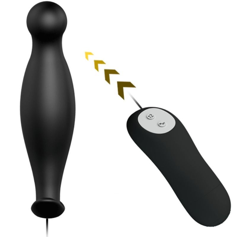 PRETTY LOVE PLUG ANAL SILICONA 12 MODOS VIBRACIaN NEGRO
