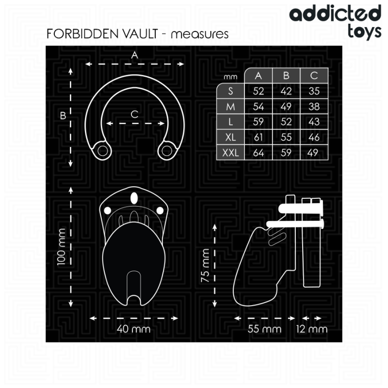 ADDICTED TOYS LOCKED FORBIDDEN VAULT JAULA PARA PENE 10 CM