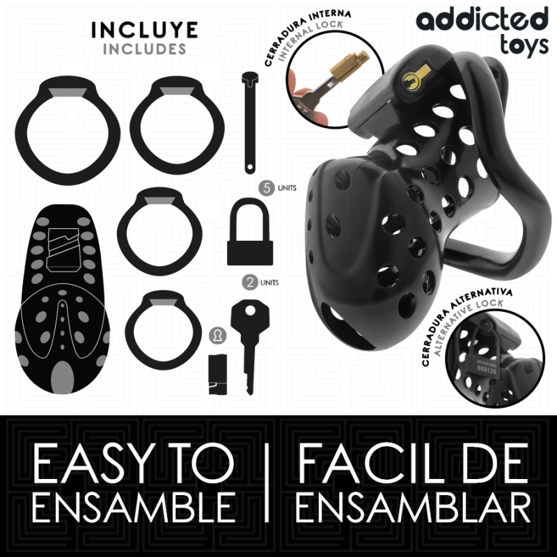 ADDICTED TOYS LOCKED CHAINED HOLLOW JAULA PARA PENE 105 CM