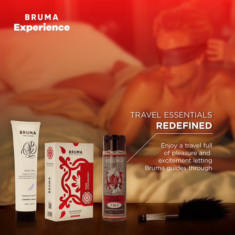 BRUMA XPERIENCE KIT TENTACIaN DULCE FRESA CON POTENCIADOR DE ORGASMOS