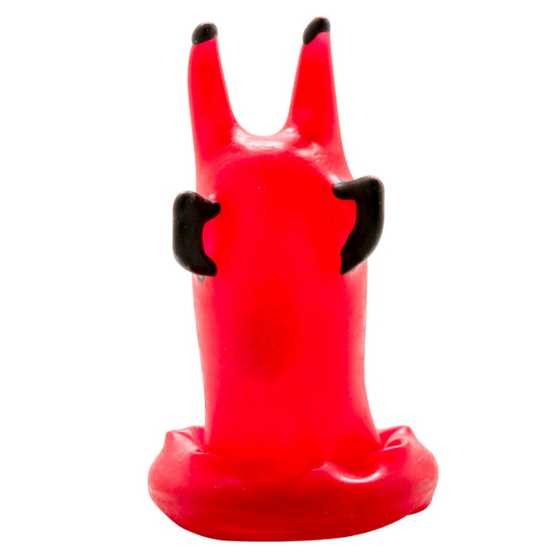 CONDOMERIE PRESERVATIVO DECORATIVO PINTADO A MANO DIABLO ROJO