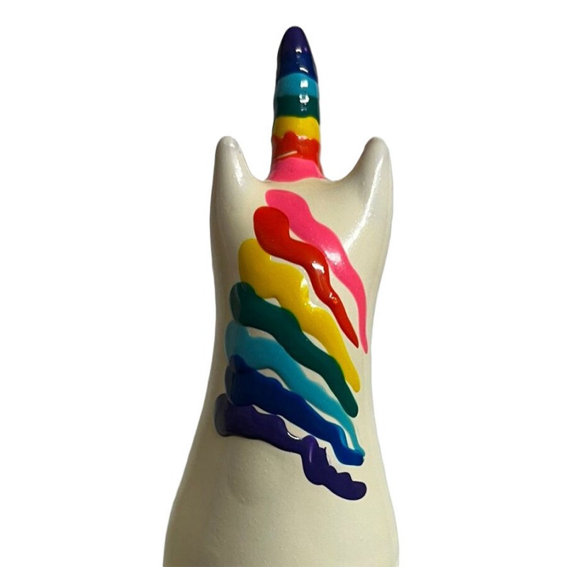 CONDOMERIE PRESERVATIVO DECORATIVO PINTADO A MANO ARCOaRIS UNICORNIO