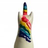 CONDOMERIE PRESERVATIVO DECORATIVO PINTADO A MANO ARCOaRIS UNICORNIO