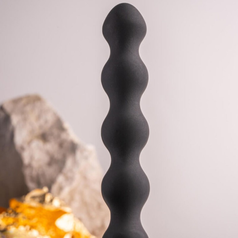 ROCKS OFF PETITE SENSATIONS PEARLS PLUG ANAL VIBRADOR NEGRO