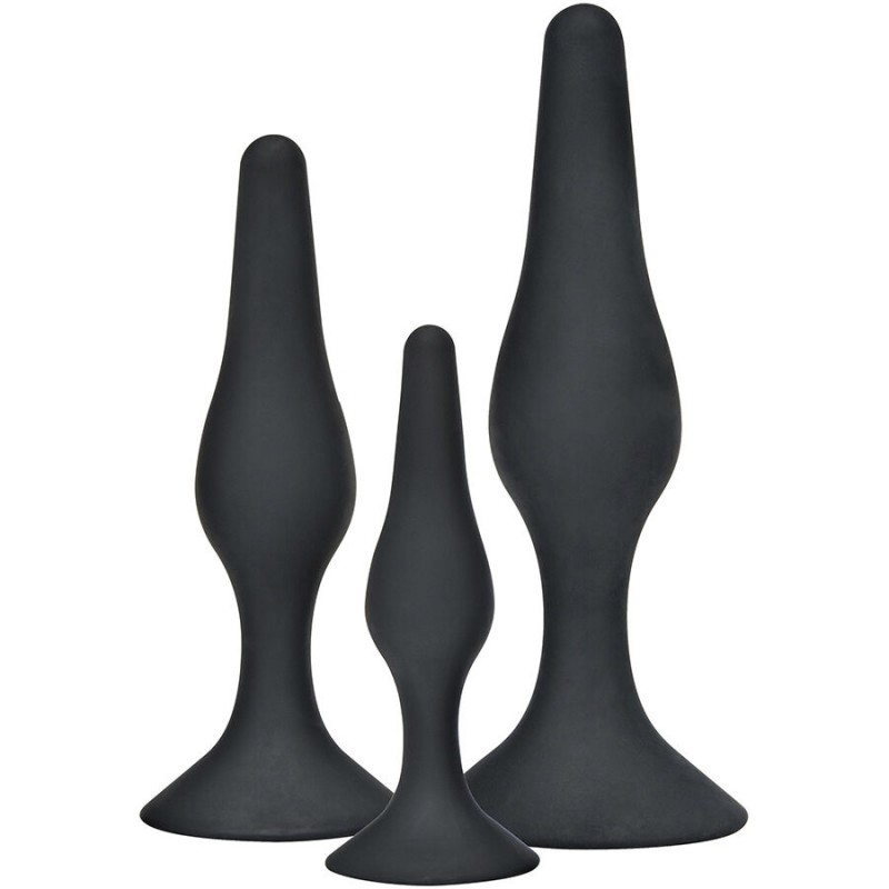TOYJOY ANAL PLAY CURVY COMPANIONS PLUG ANAL 3 PIEZAS NEGRO