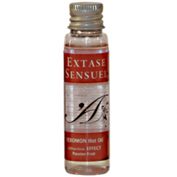 EXTASE SENSUAL ACEITE MASAJE EFECTO CALOR CON FEROMONAS FRUTA DE LA PASION VIAJE 35 ML