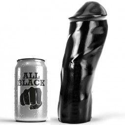 ALL BLACK DILDO REALaSTICO 20 CM