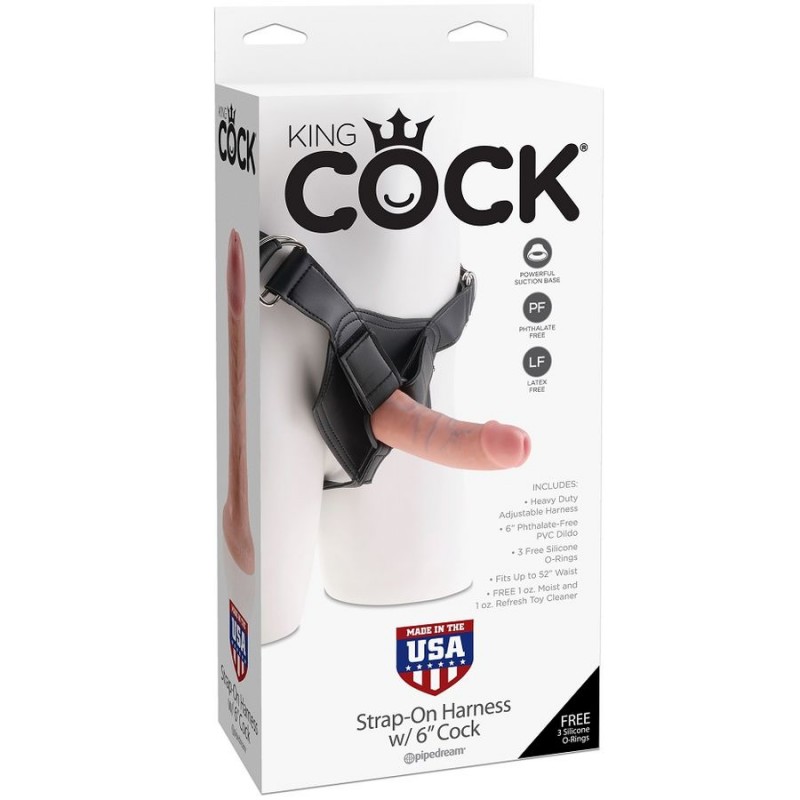 KING COCK HARNESS CON PENE REALaSTICO 1520 CM