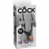 KING COCK STRAP ON CON DILDO HUECO 255 CM Y TIRANTES COLOR CARNE