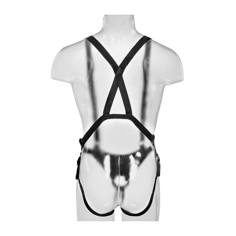 KING COCK STRAP ON CON DILDO HUECO 255 CM Y TIRANTES COLOR CARNE