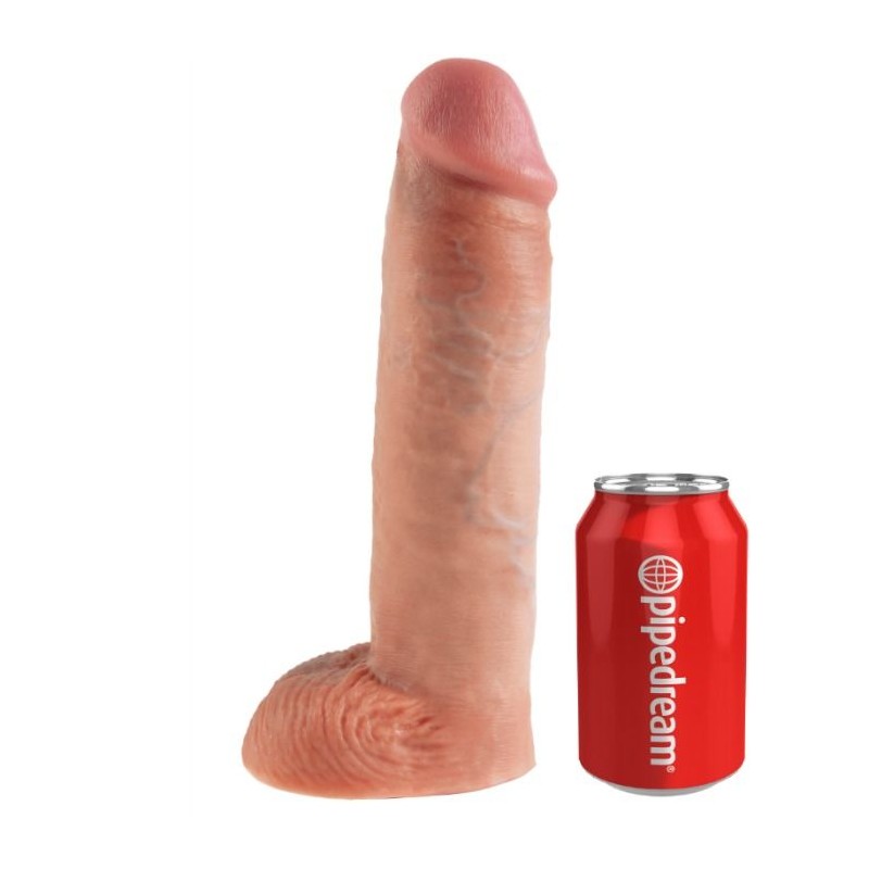 KING COCK STRAP ON CON DILDO HUECO 28 CM Y TIRANTES COLOR CARNE
