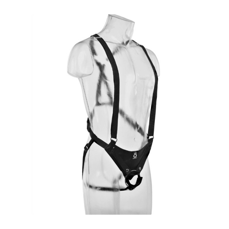 KING COCK STRAP ON CON DILDO HUECO 28 CM Y TIRANTES COLOR CARNE