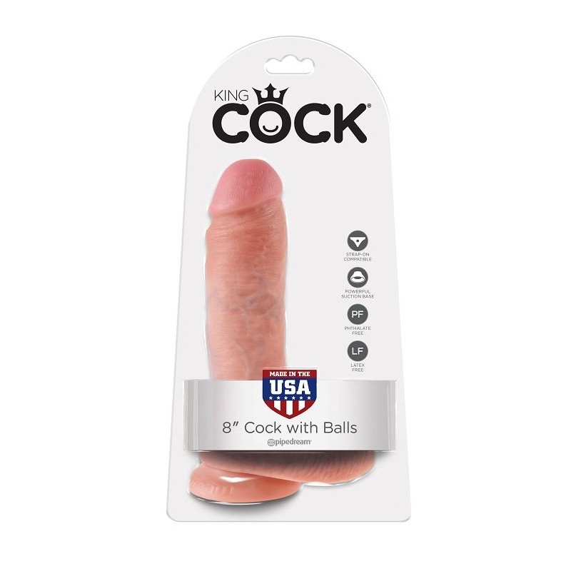 KING COCK 8 PENE REALaSTICO NATURAL 203 CM