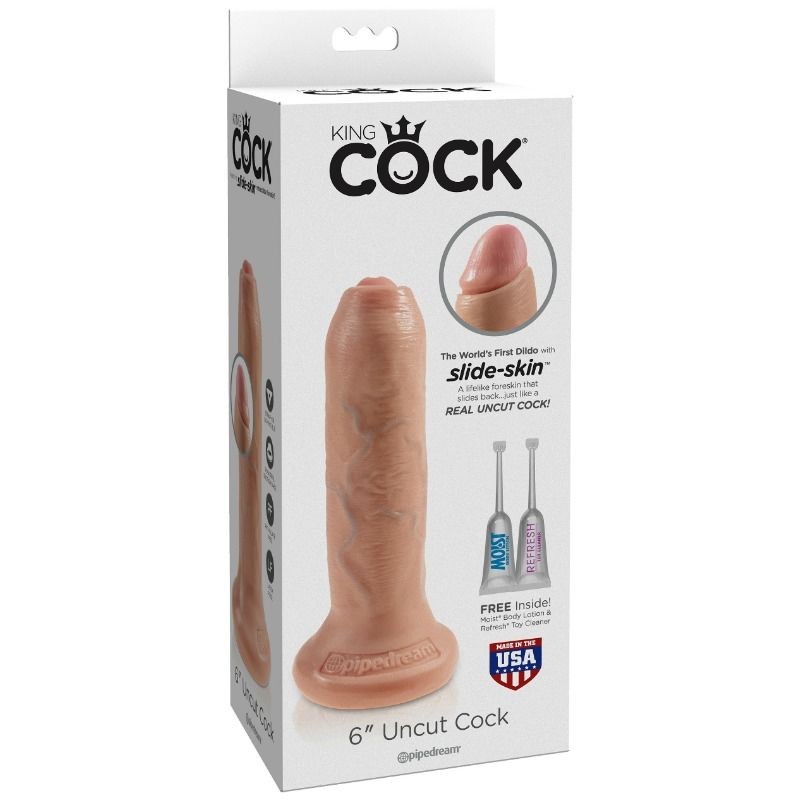 KING COCK DILDO REALaSTICO UNCUT NATURAL 15 CM