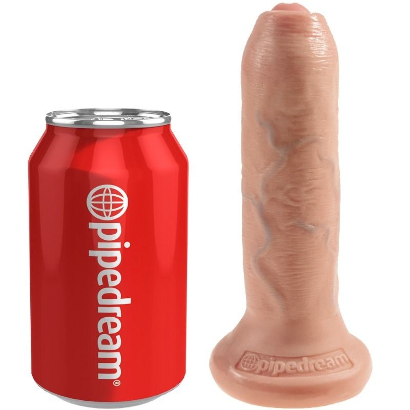KING COCK DILDO REALaSTICO UNCUT NATURAL 15 CM