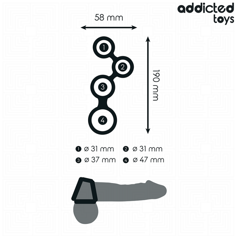 ADDICTED TOYS ANILLO PARA EL PENE CON DIVISORES PARA TESTaCULOS