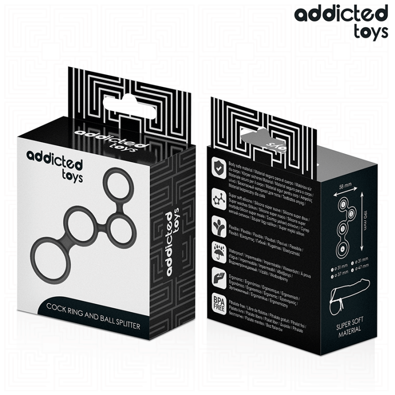 ADDICTED TOYS ANILLO PARA EL PENE CON DIVISORES PARA TESTaCULOS