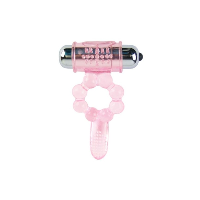 BAILE ANILLO SILICONA 10 RITMOS LENGUA CON VIBRACIaN ROSA