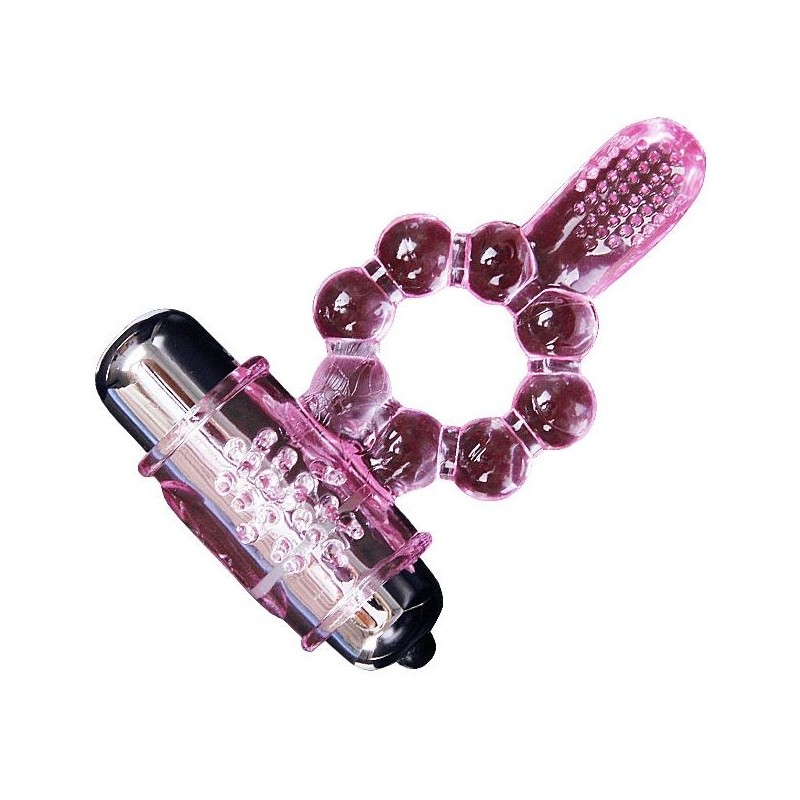 BAILE ANILLO SILICONA 10 RITMOS LENGUA CON VIBRACIaN ROSA