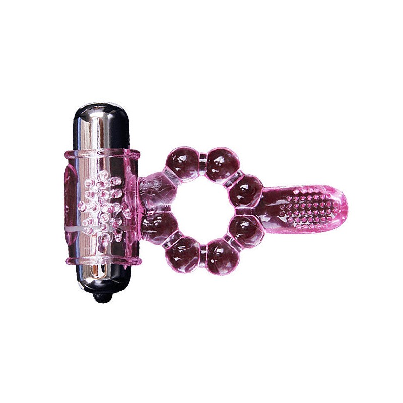 BAILE ANILLO SILICONA 10 RITMOS LENGUA CON VIBRACIaN ROSA