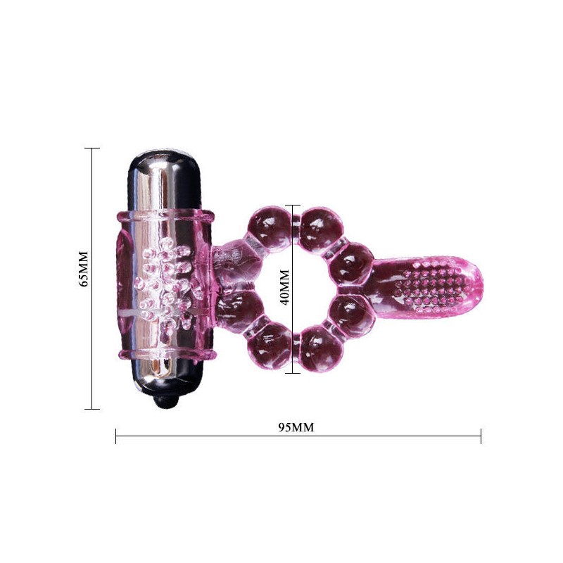 BAILE ANILLO SILICONA 10 RITMOS LENGUA CON VIBRACIaN ROSA